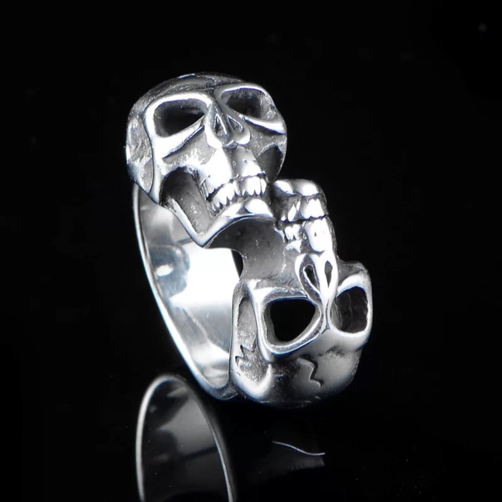 Skull Ring Stainless Steel Unisex Size 10